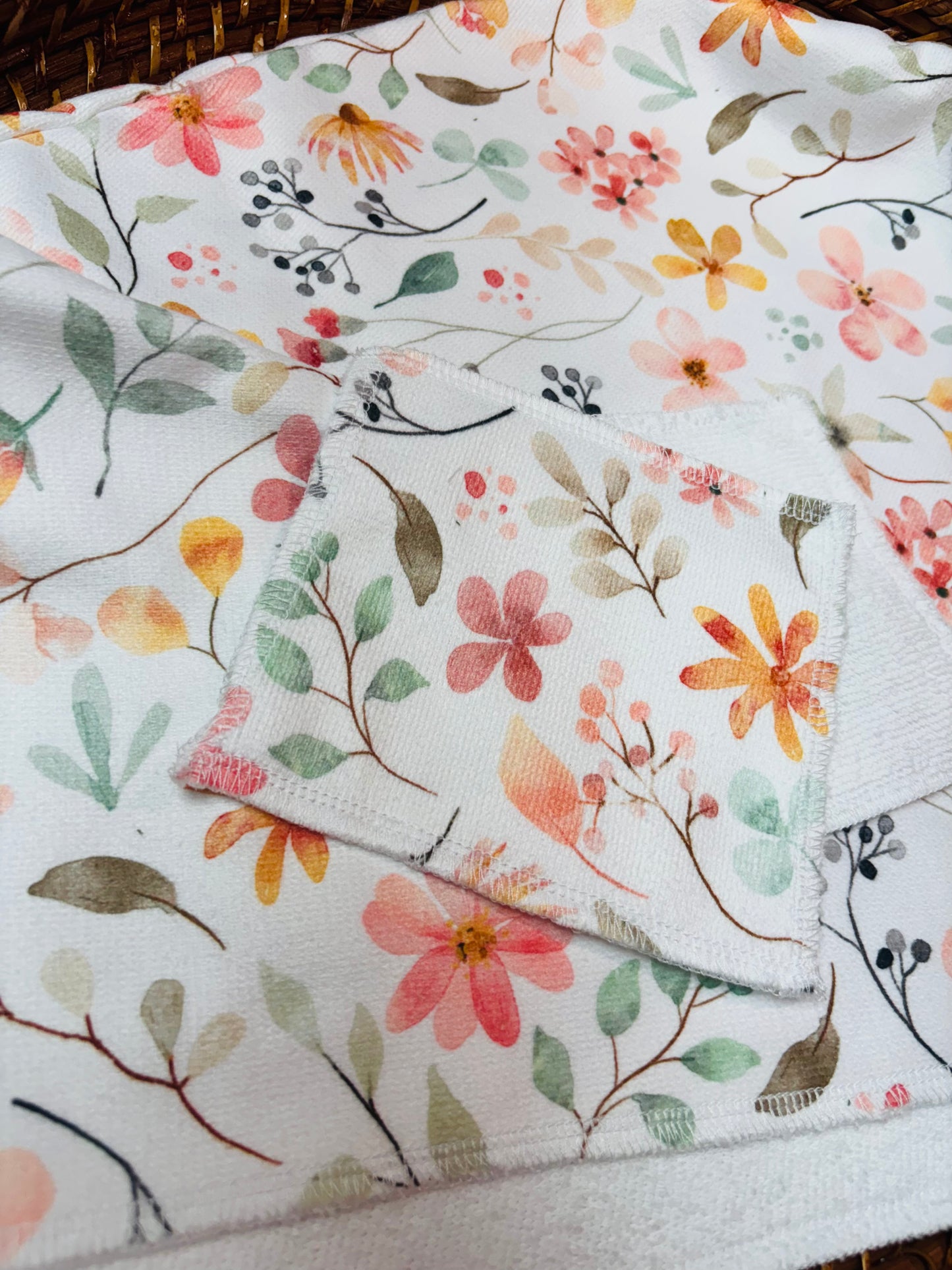 Serviette douceur fleurie