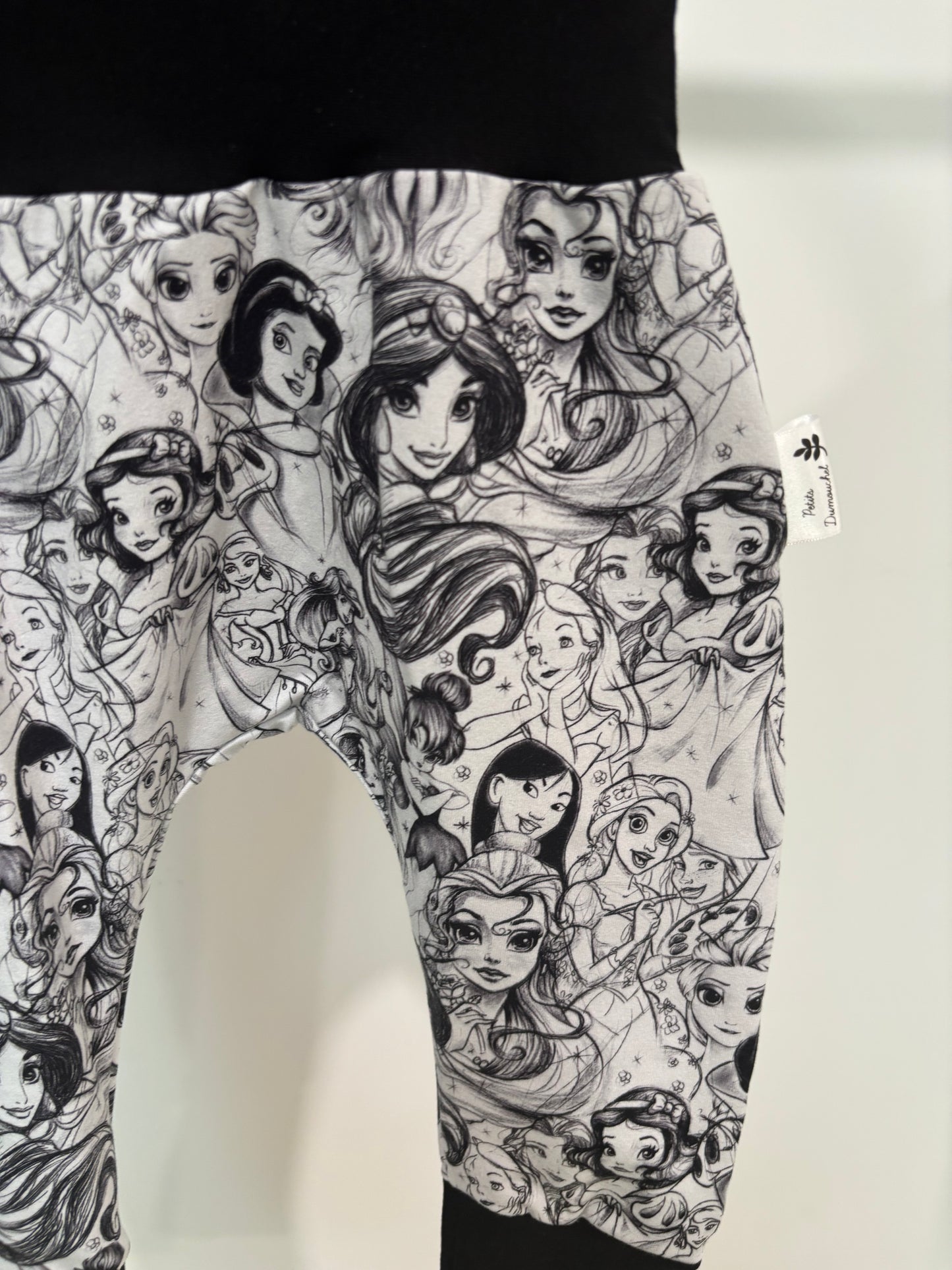Pantalon évolutif princesse noir et blanc