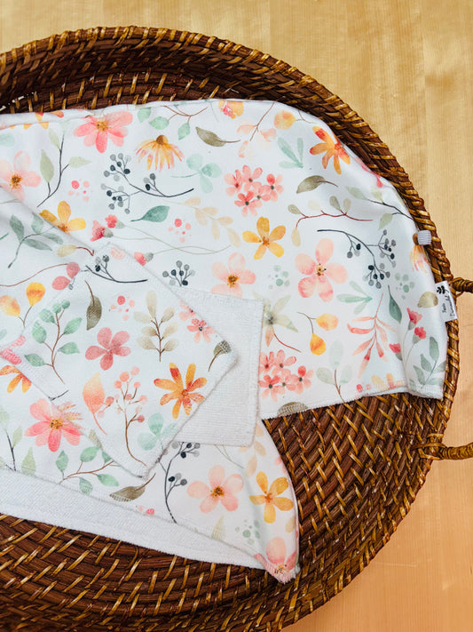 Serviette douceur fleurie