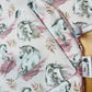 Serviette chevaux rosés