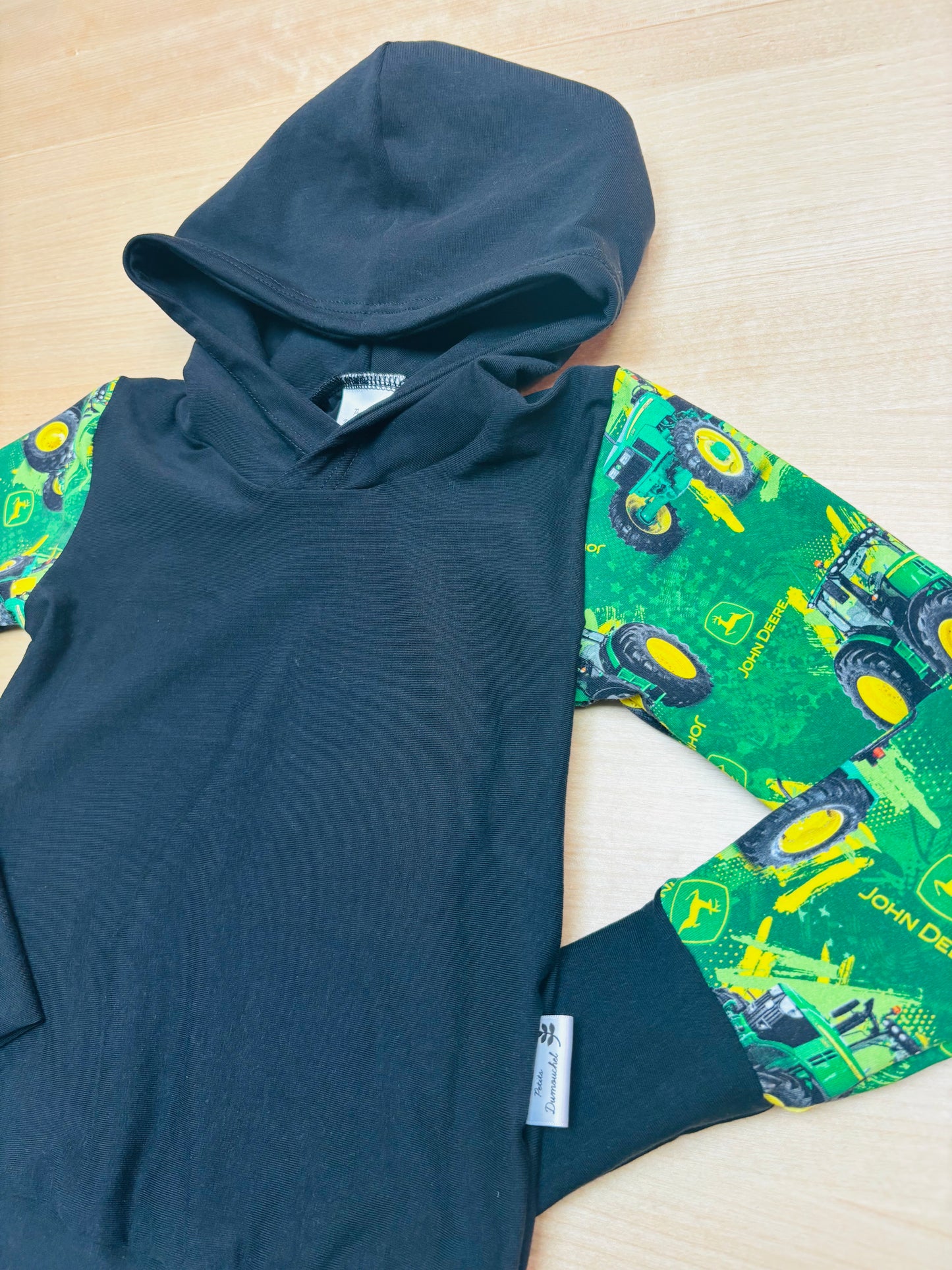 Chandail évolutif avec capuche tracteur vert